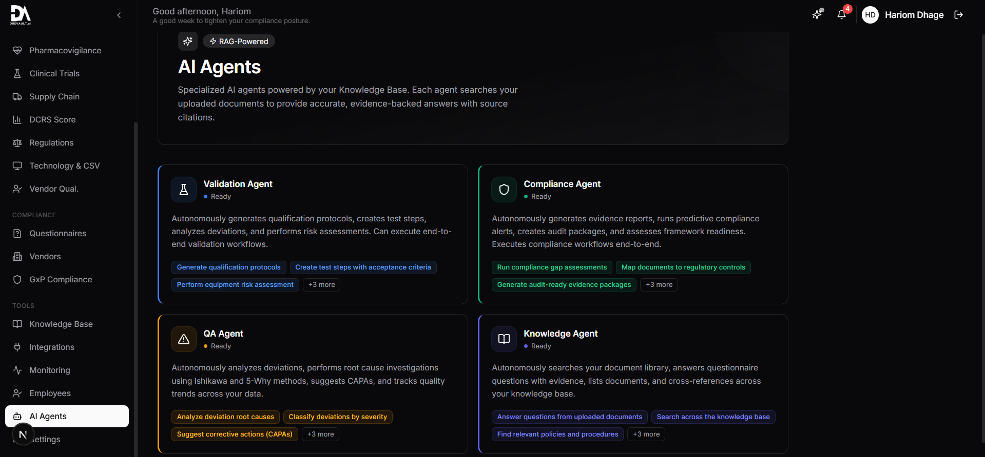 Validation Agent in action